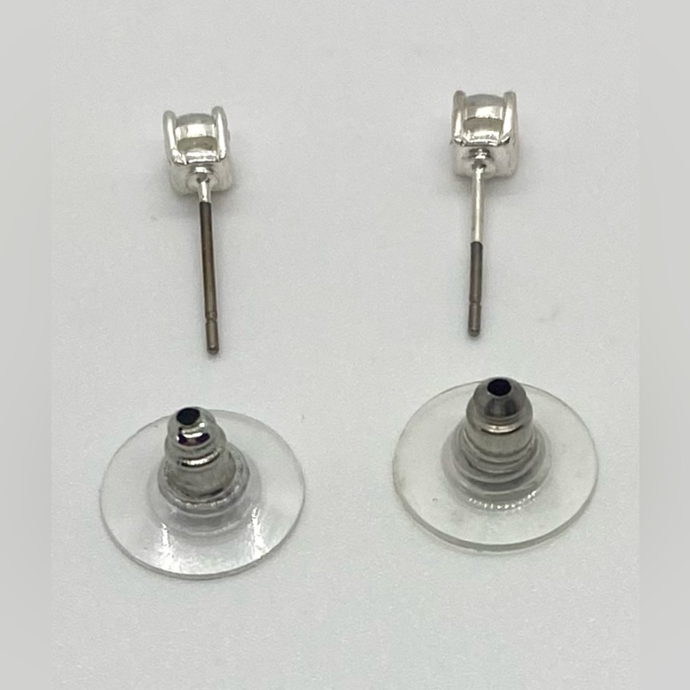 Silver Crystal Drop Dangle Rhinestone Stud Earrings Boho Fall Eclectic Festival - Picture 7 of 12